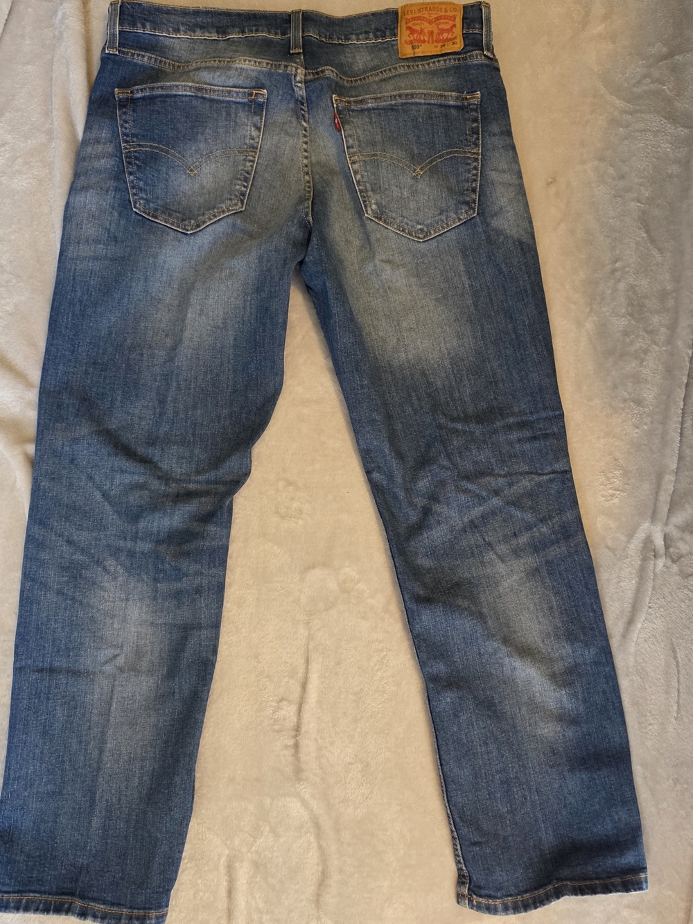 Levi's Men's Blue Straight-Leg Jeans with Leather Patch Like New